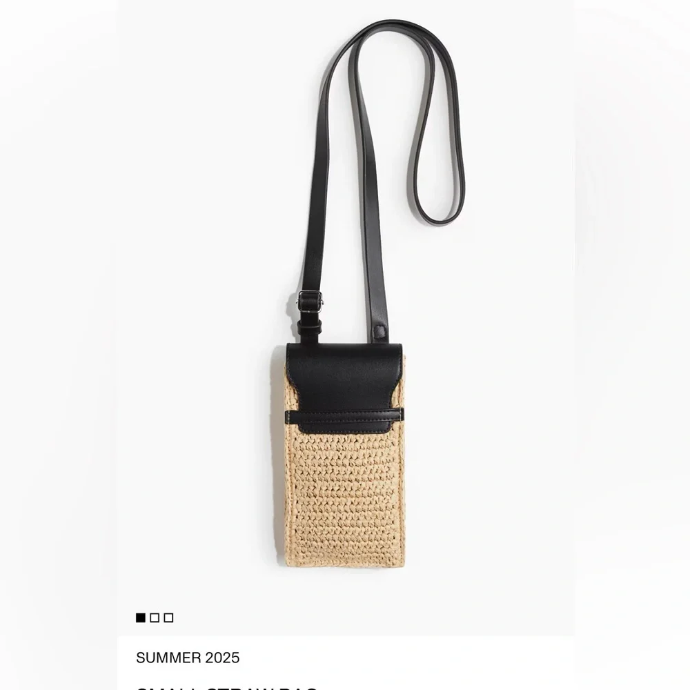 H&M Small Straw Phone Bag NWT - Picture 1 of 6